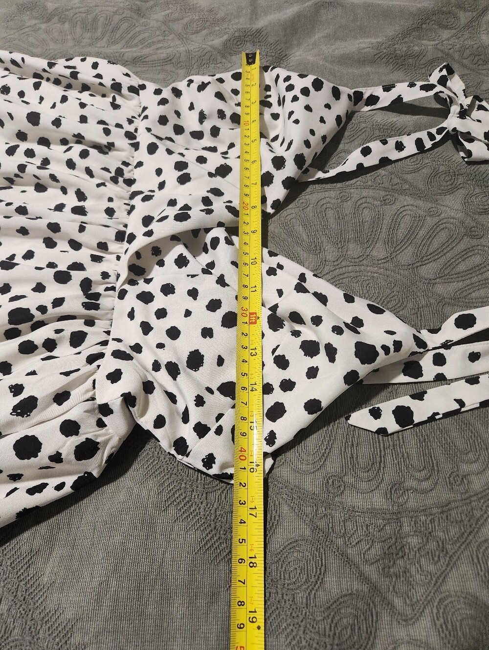 Davi & Dani White and Black Spotted Tie-Shoulder Midi Dress — Classic Summer - Picture 8 of 12